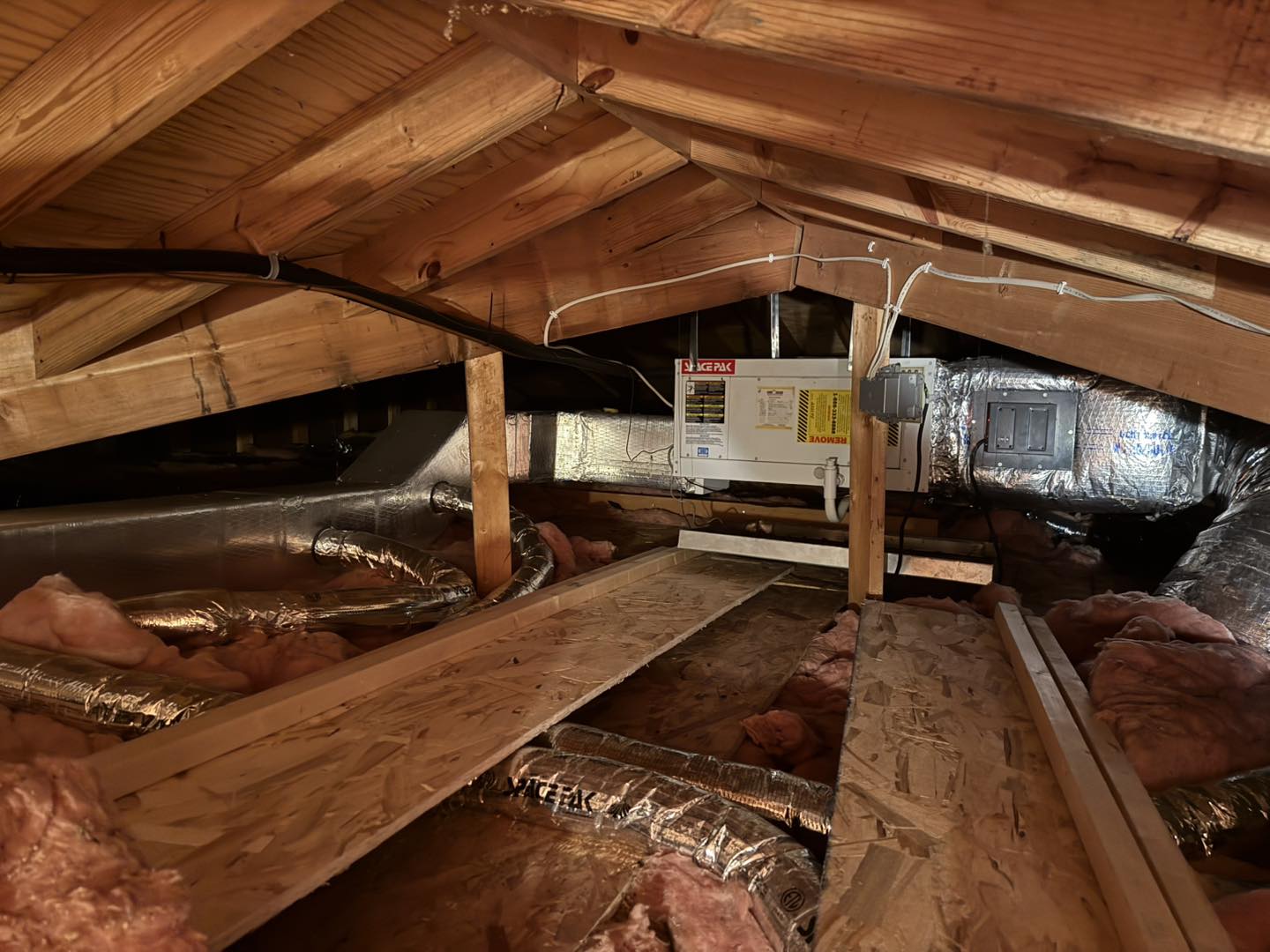 ac unit surrounded by insulation